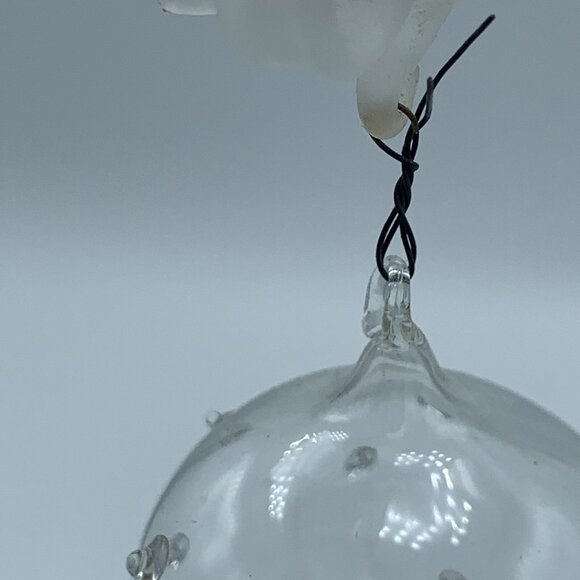 Vintage Blown Glass Christmas Ornament with Frosted Bow – Tomorrows Treasures - Picture 7 of 8